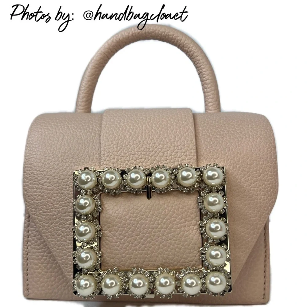 Kate Spade Knollwood Buckle Top Handle Dolce Blush Pink Beige Handbag Purse Hope